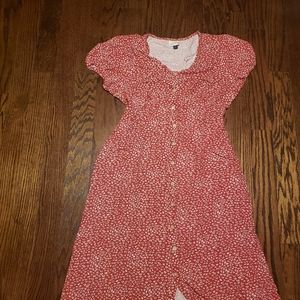 Red floral dress